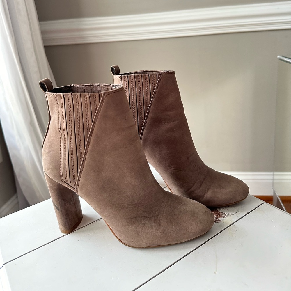 Vince Camuto light brown booties, size 7